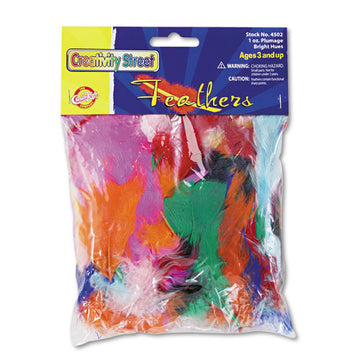 Creativity Street® Chenille Kraft Bright Hues Feather Assortment, Natural Turkey Plumage, 1 Oz, Approximately 325-pack freeshipping - TVN Wholesale